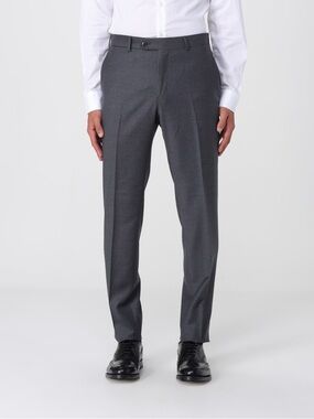 Classic Men's Luigi Bianchi Dress Pants in Charcoal Gray